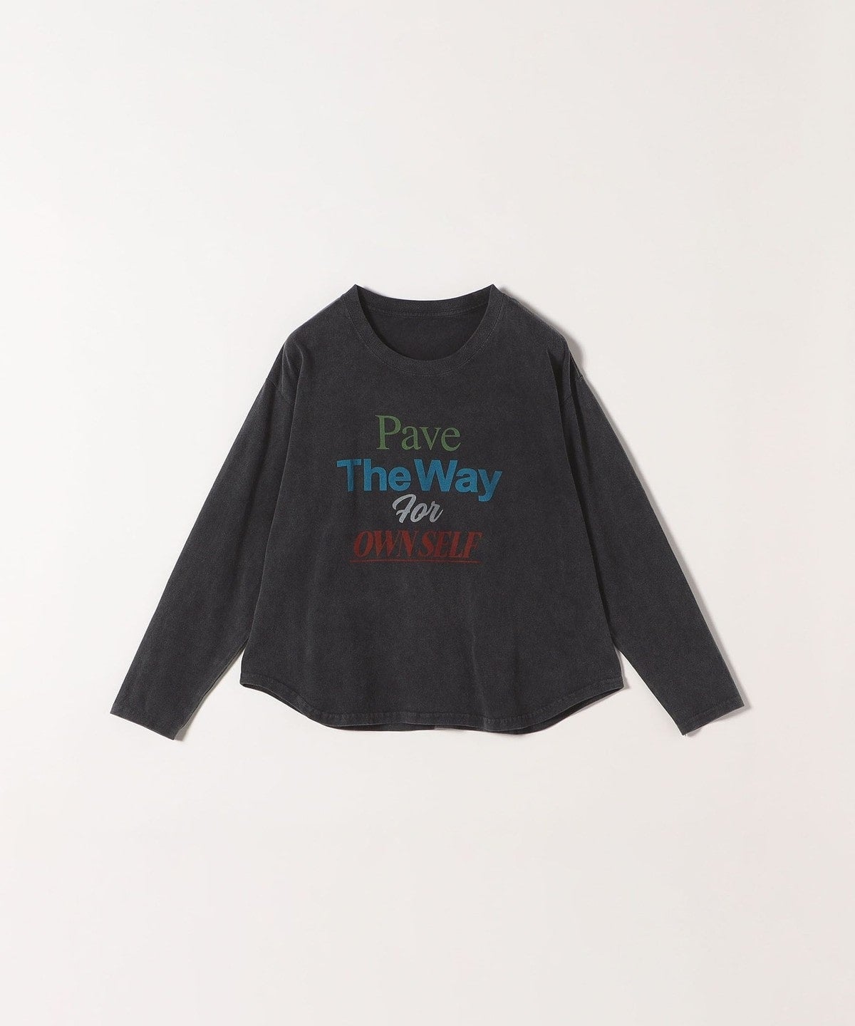 【SHIPS any別注】THE KNiTS:〈洗濯機可能〉ラウンドヘム ロゴ ロングスリーブ TEE