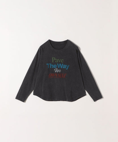 【SHIPS any別注】THE KNiTS:〈洗濯機可能〉ラウンドヘム ロゴ ロングスリーブ TEE
