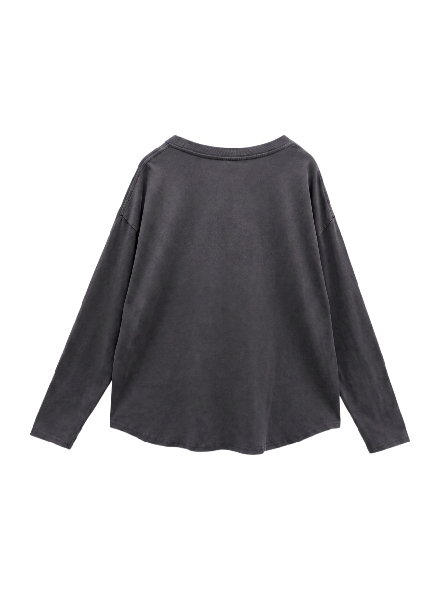 【SHIPS any別注】THE KNiTS:〈洗濯機可能〉ラウンドヘム ロゴ ロングスリーブ TEE
