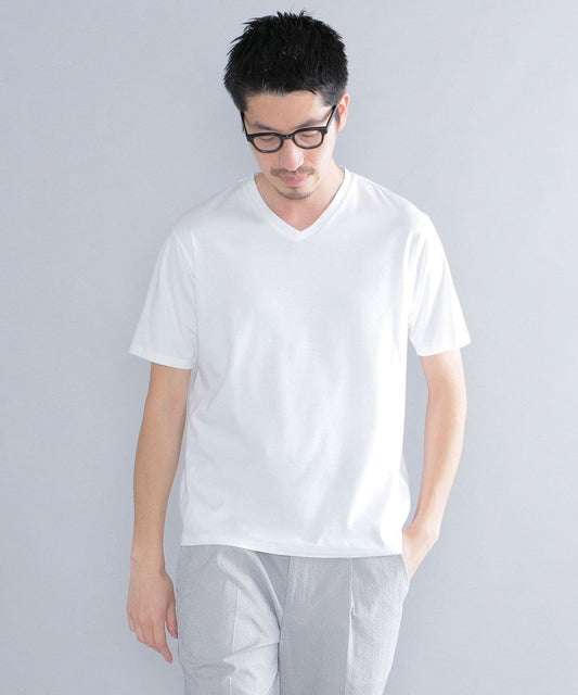 SHIPS: ALBINI Vネック 無地 Tシャツ