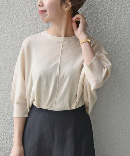 SHIPS any: リネン ミックス ポンチョ プルオーバー