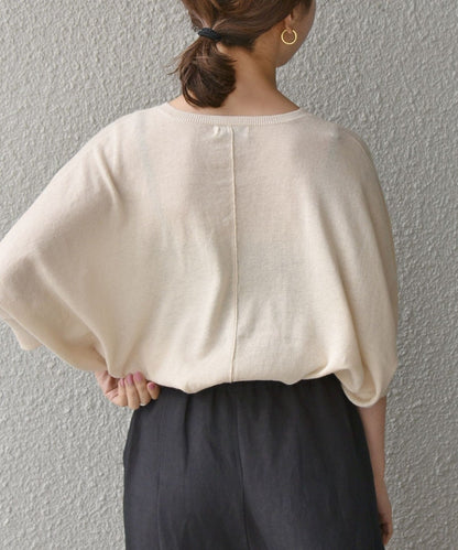 SHIPS any: リネン ミックス ポンチョ プルオーバー