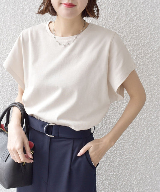 〈着丈が選べる2サイズ展開〉コットン 天竺 ドルマン スリーブ TEE 24SS