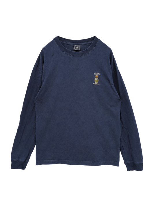 SHIPS Colors:TeddyBear(R) ワンポイント ステッチ ロングスリーブ TEE