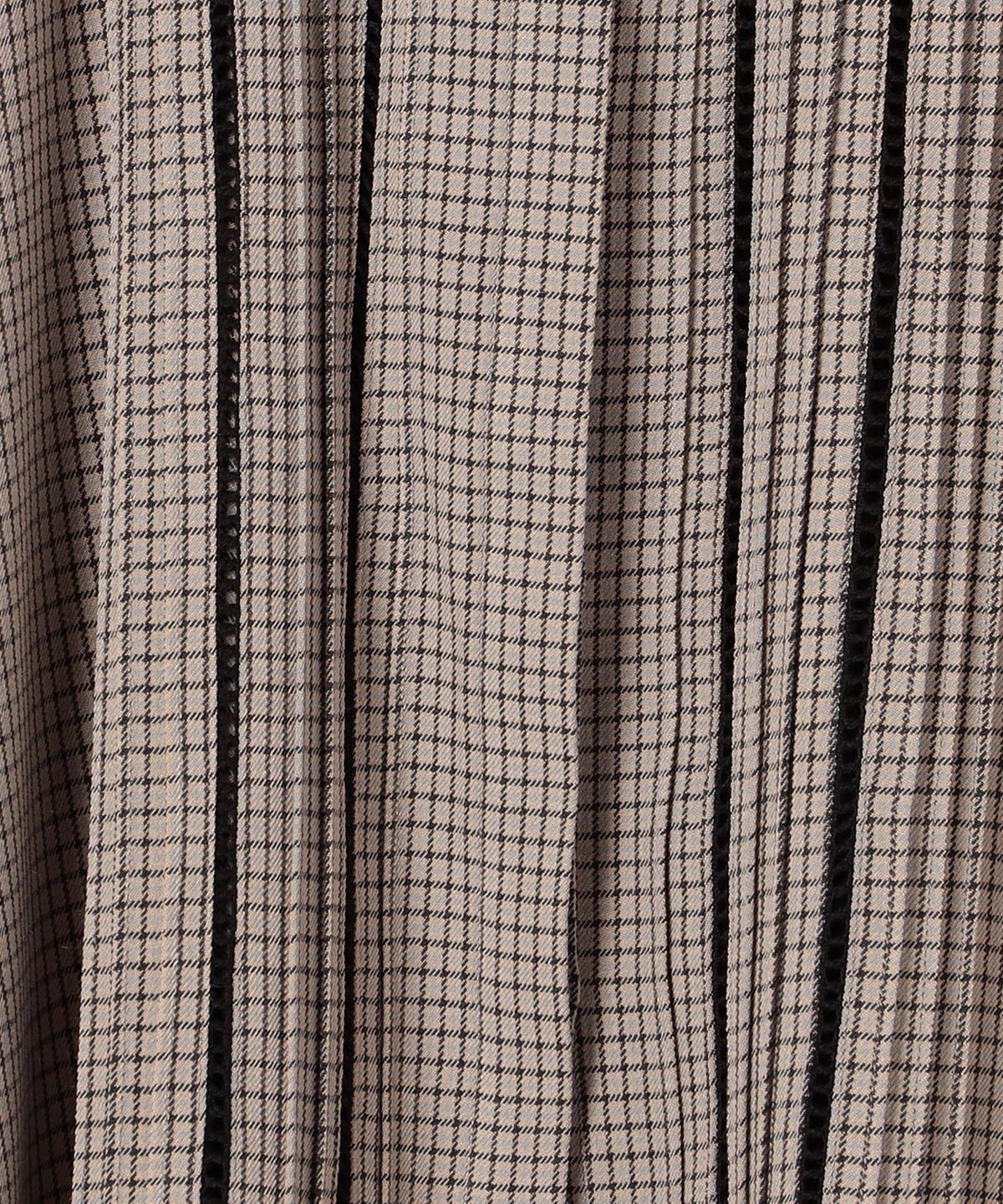 〈手洗い可能〉配色 チェック ソリッド ハシゴレース ピンタック ブラウス