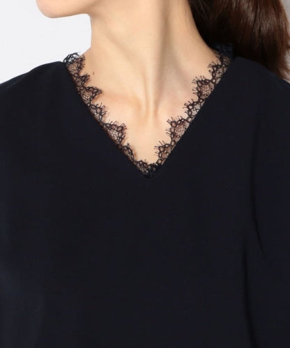 troisiemeCHACO:Vネックレースワンピース