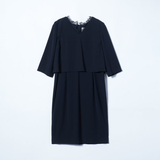 troisiemeCHACO:Vネックレースワンピース