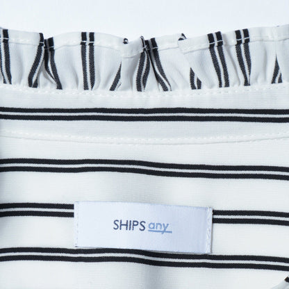 SHIPS any:ストライプフリルシャツ