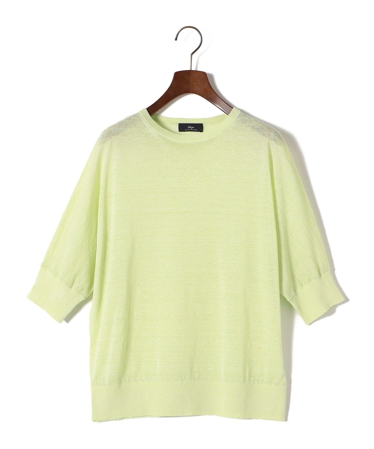 SHIPS Primary Navy Label:リネン/ナイロン ドルマン プルオーバー