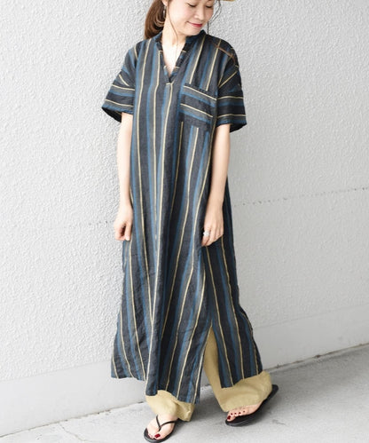 liflattie ships:マルチストライププルオーバーワンピース