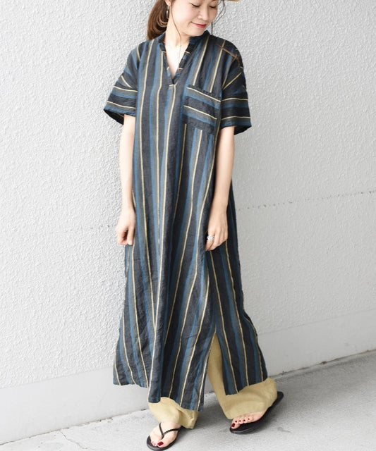 liflattie ships:マルチストライププルオーバーワンピース