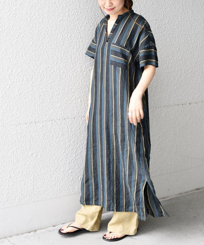 liflattie ships:マルチストライププルオーバーワンピース