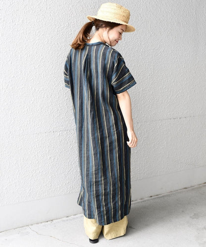 liflattie ships:マルチストライププルオーバーワンピース