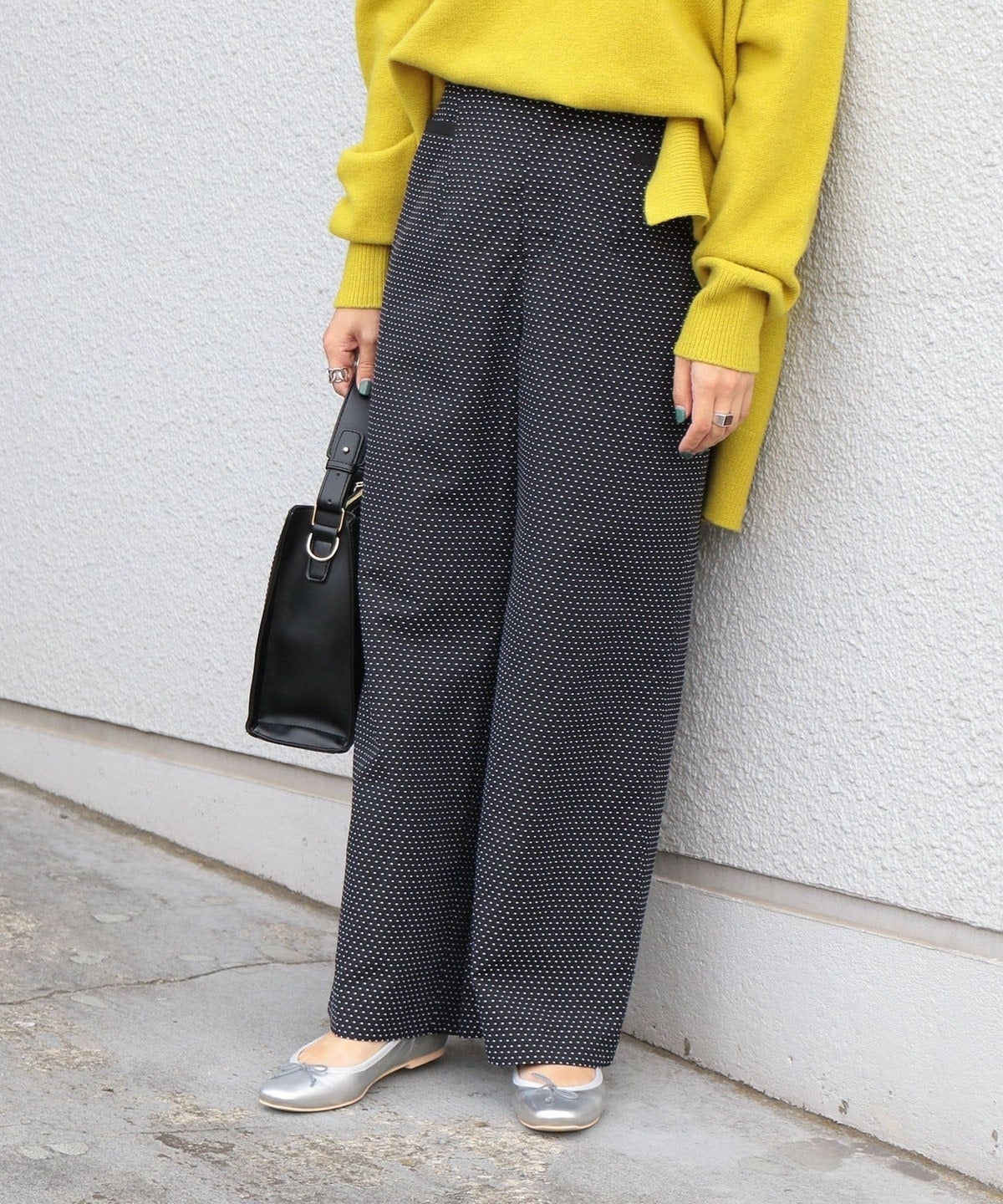 SHIPS any: ジャカード ドット ワイドパンツ