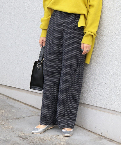 SHIPS any: ジャカード ドット ワイドパンツ