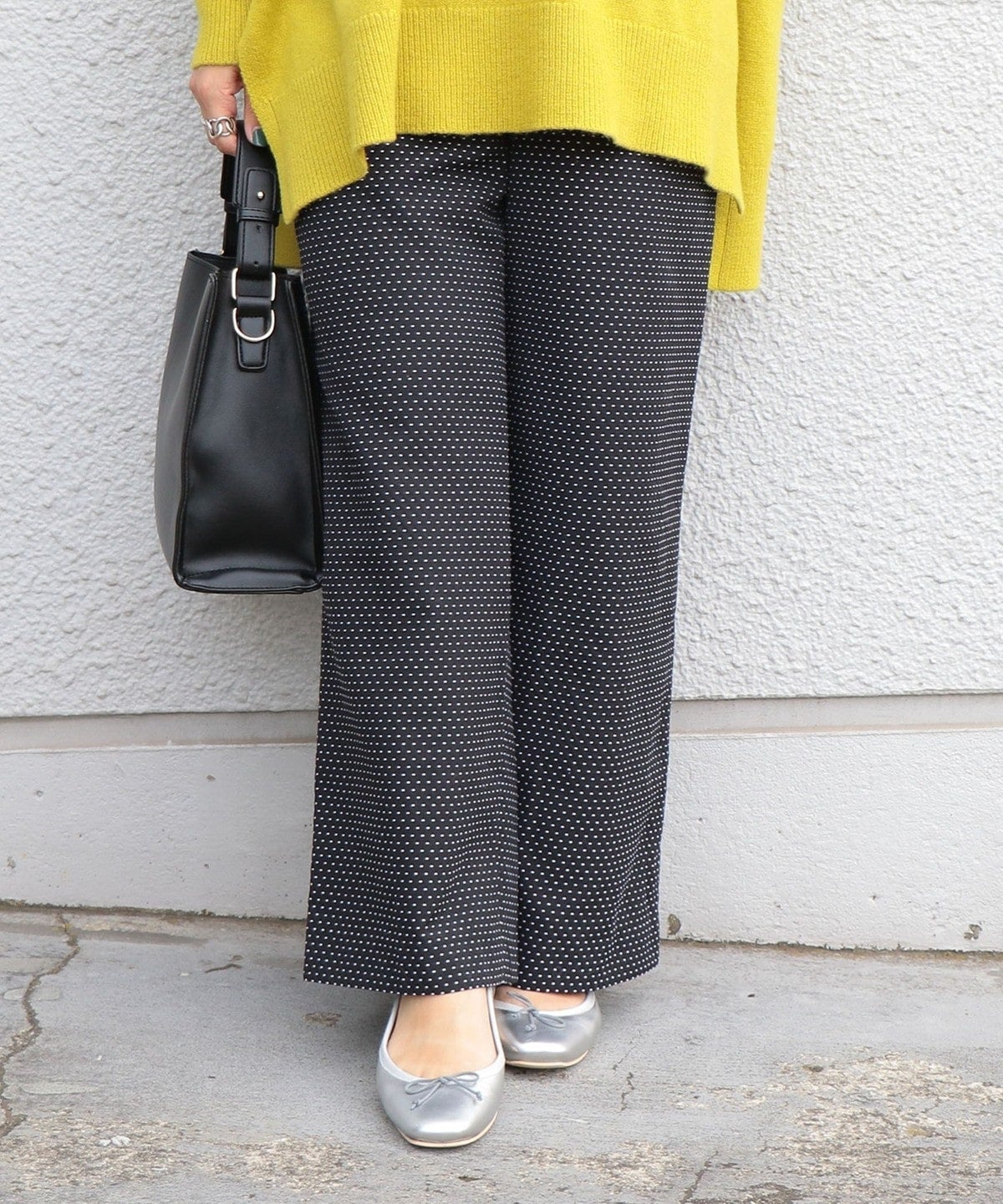 SHIPS any: ジャカード ドット ワイドパンツ