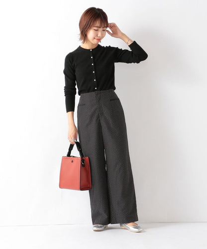 SHIPS any: ジャカード ドット ワイドパンツ