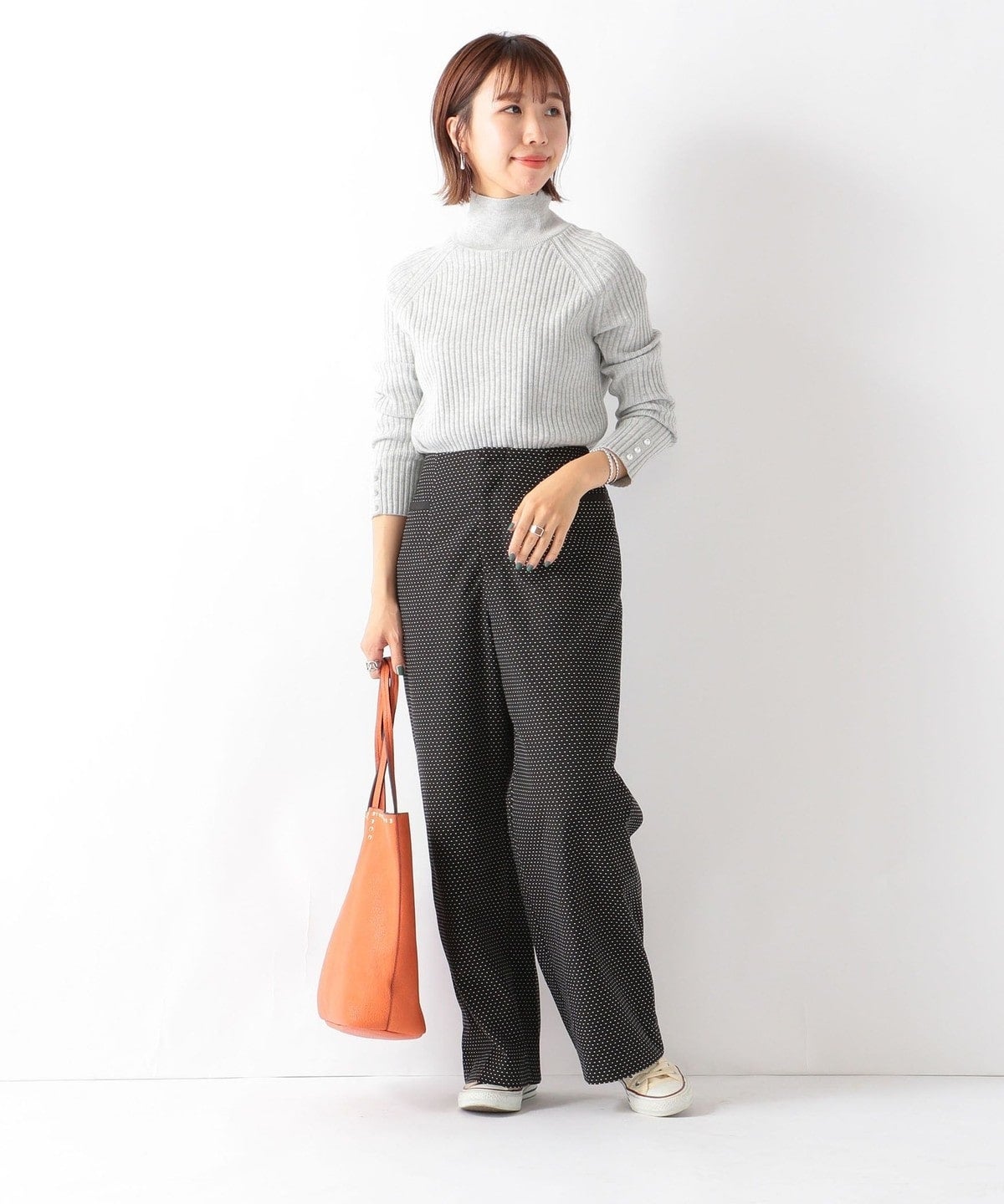 SHIPS any: ジャカード ドット ワイドパンツ