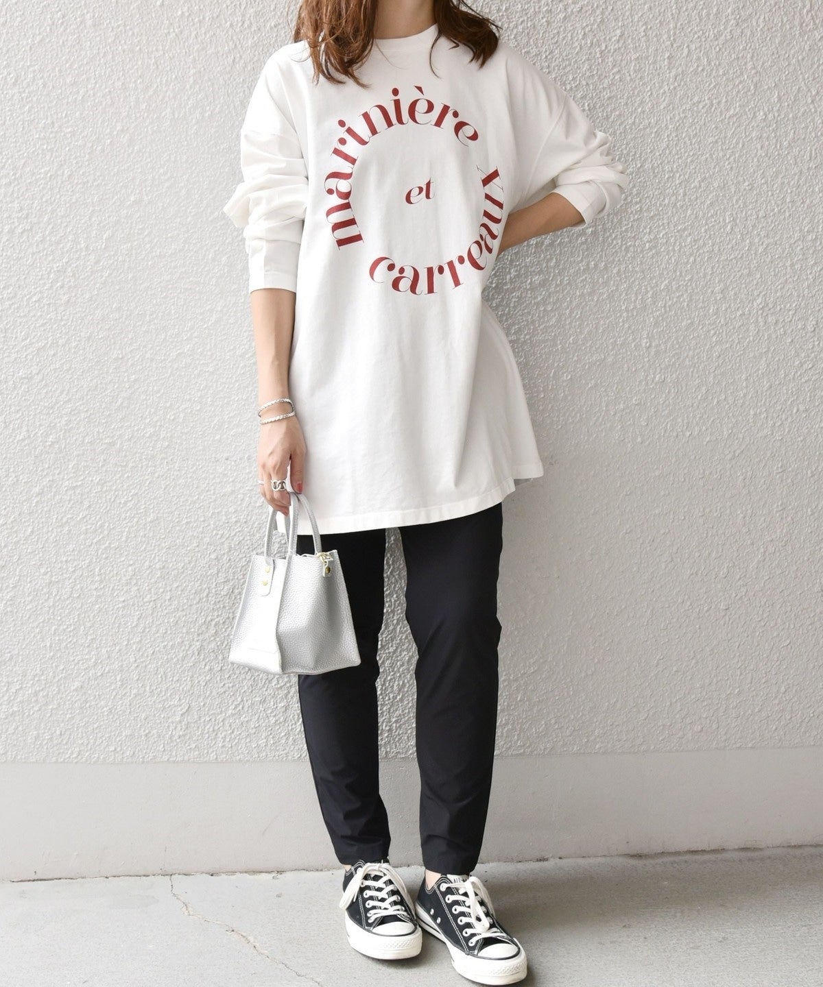 SHIPS any:〈ウォッシャブル〉COMFY ロゴ ロングスリーブ TEE