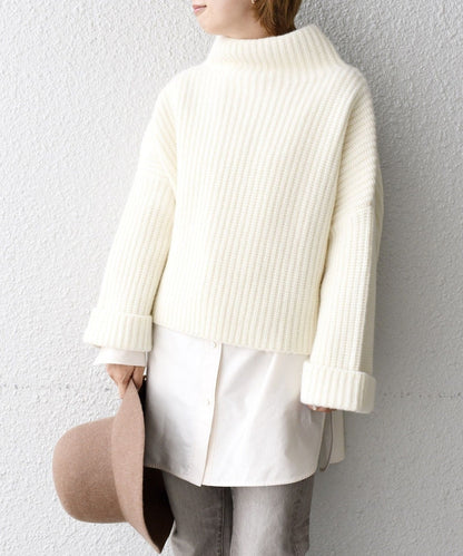 3G ワイドハイネックニット