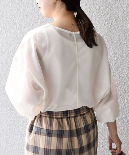 〈手洗い可能〉トリコットオーガンジーシアーTEE