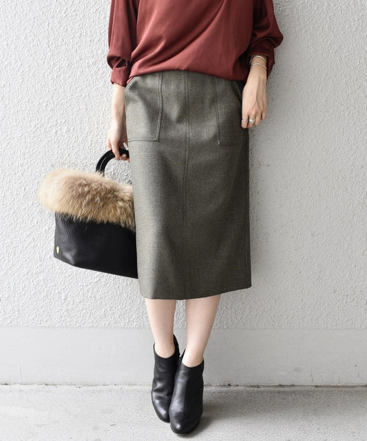 〈手洗い可能〉ポケットタイトスカート