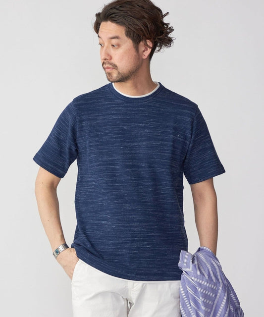 SHIPS: ワッフル フェイクレイヤード クルーネック Tシャツ