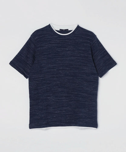SHIPS: ワッフル フェイクレイヤード クルーネック Tシャツ