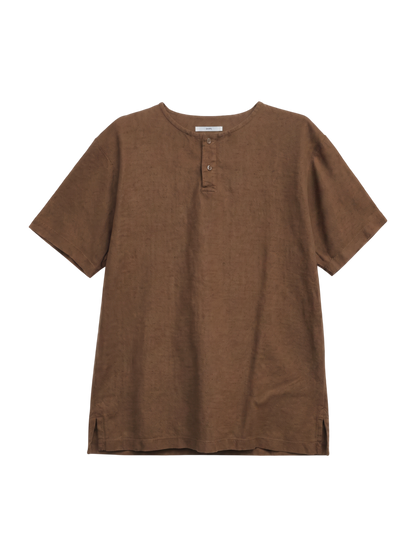 SHIPS: レノクロス オーバーダイ ヘンリーネック Tシャツ