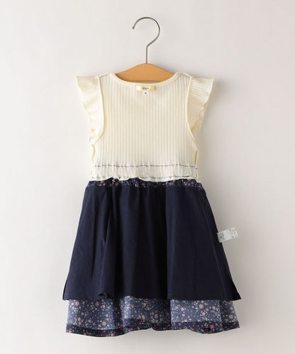 SHIPS KIDS:リブ フラワー ノースリーブ ワンピース(80〜90cm)
