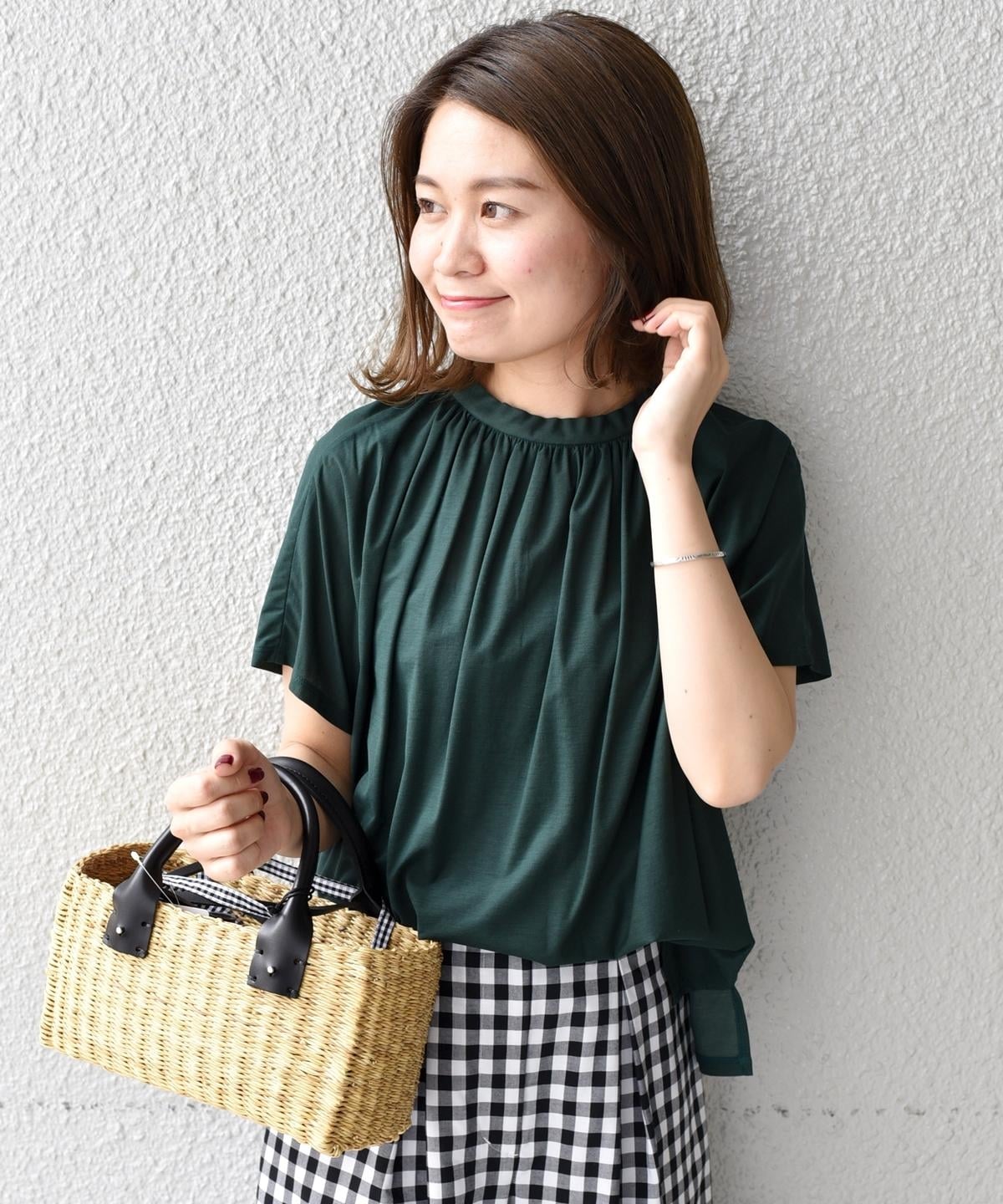 liflattie ships:ツイルドレープ2WAYトップス