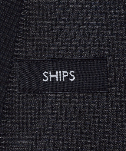 SHIPS:〈手洗い可能〉ポリエステル カラミ 千鳥柄 ジャケット