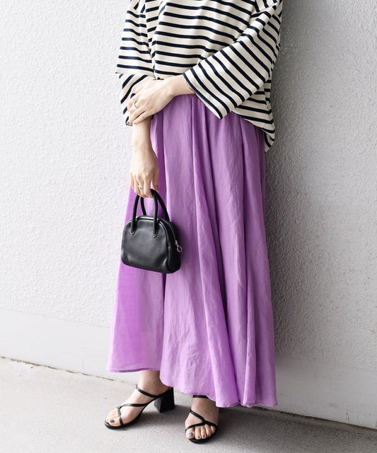 〈手洗い可能〉エアリーローンフレアスカート