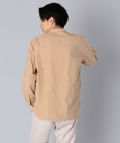 SHIPS: japan quality ポプリン ワッシャー加工 バンドカラーシャツ