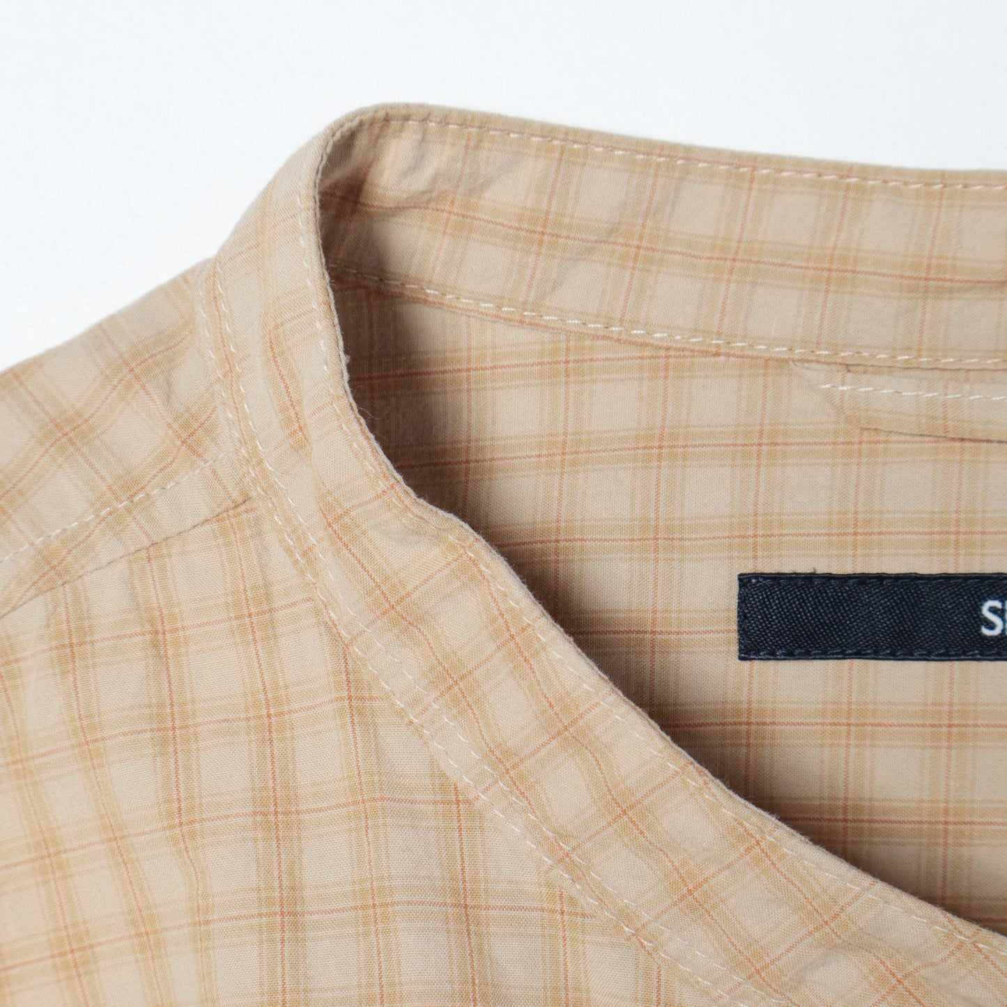 SHIPS: japan quality ポプリン ワッシャー加工 バンドカラーシャツ