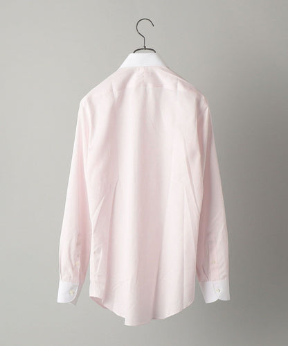 SHIPS: イージーアイロン ドビー 無地 ワイドカラー クレリック シャツ