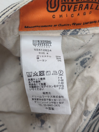 UNIVERSAL OVERALL:〈洗濯機可能〉ストライプ デニム ショートパンツ