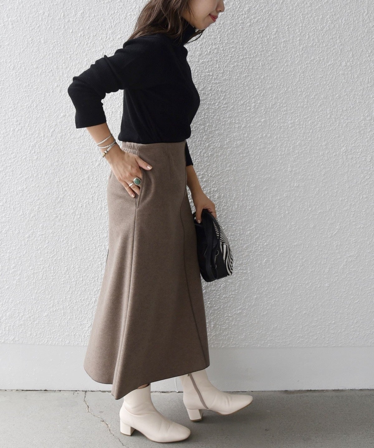 SHIPS any:〈ウォッシャブル〉ニードルパンチ シーム マーメイド スカート