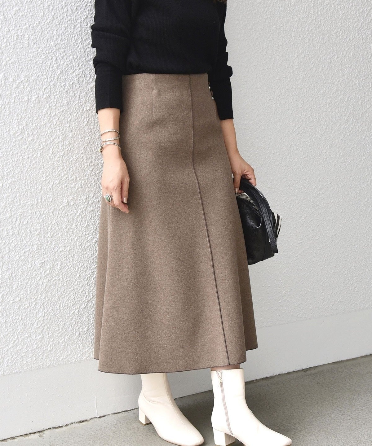 SHIPS any:〈ウォッシャブル〉ニードルパンチ シーム マーメイド スカート