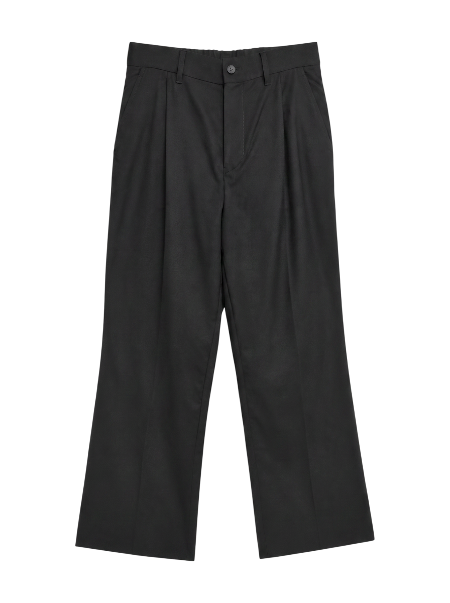 SHIPS Primary Navy Label:トロピカルウールストレートパンツ