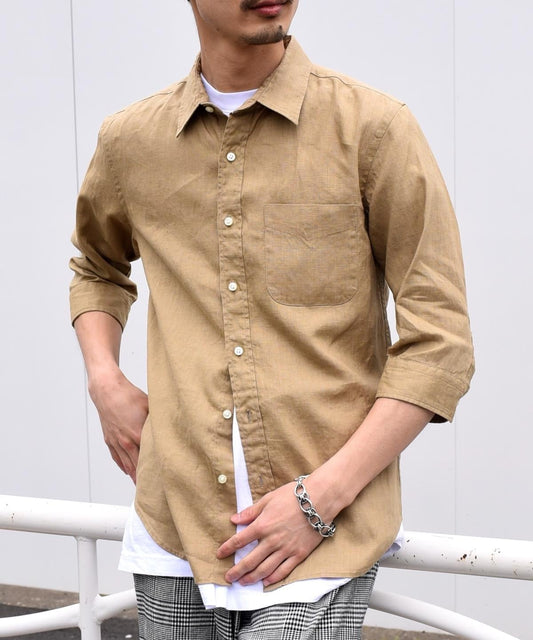 SU: リネン ナチュラルストレッチ 7スリーブシャツ
