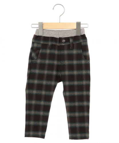 SHIPS KIDS:ダブルウエスト チェック ストレッチ パンツ 1 (80〜90cm)