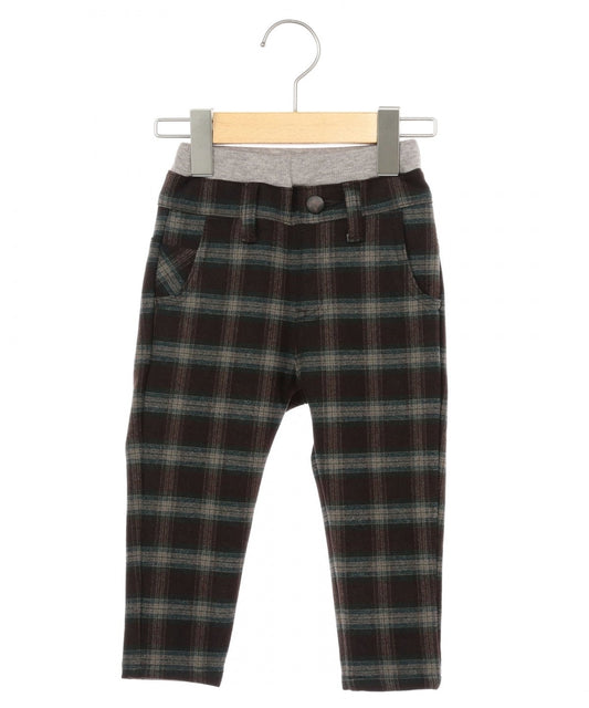 SHIPS KIDS:ダブルウエスト チェック ストレッチ パンツ 1 (80〜90cm)