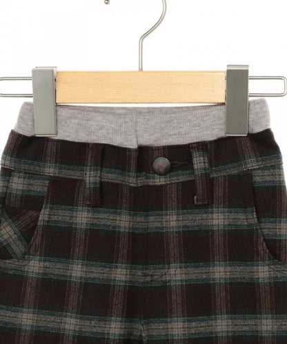 SHIPS KIDS:ダブルウエスト チェック ストレッチ パンツ 1 (80〜90cm)
