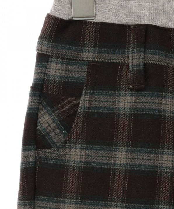 SHIPS KIDS:ダブルウエスト チェック ストレッチ パンツ 1 (80〜90cm)