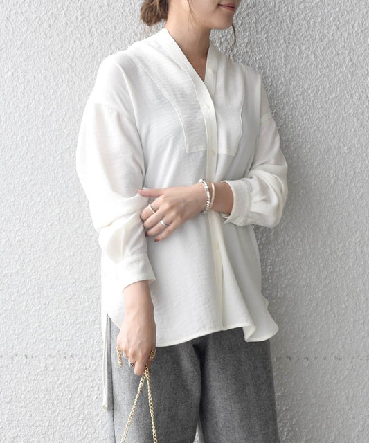 SHIPS any: ドビー ヨークシャツ ブラウス