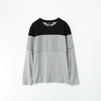 SHIPS JET BLUE:PATCHWORK L/S CREW