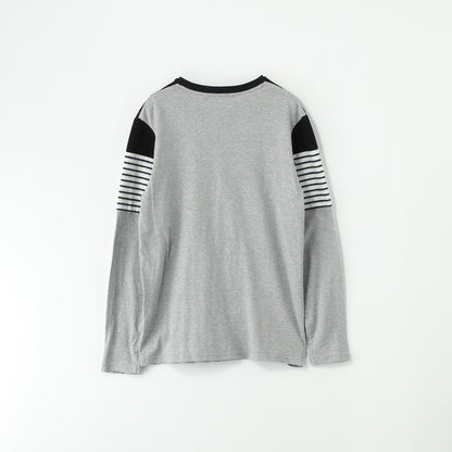 SHIPS JET BLUE:PATCHWORK L/S CREW