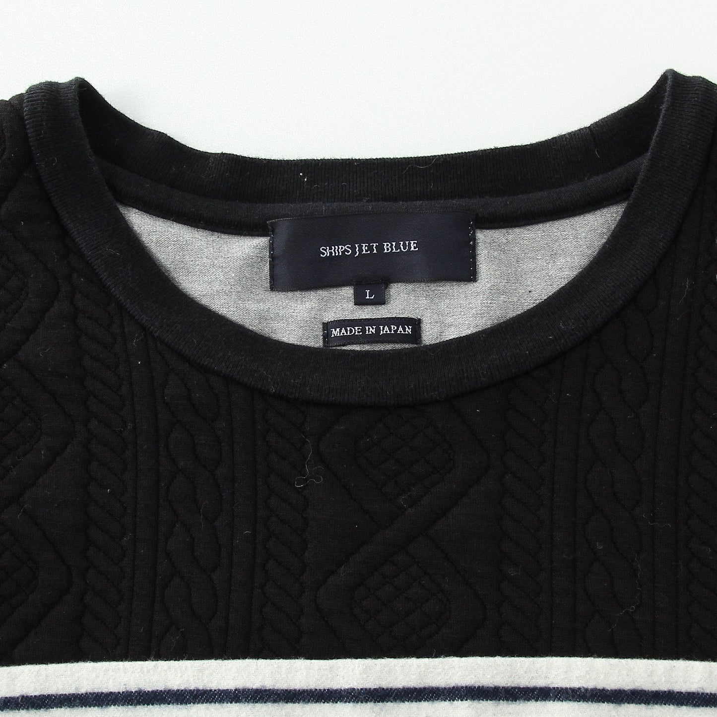 SHIPS JET BLUE:PATCHWORK L/S CREW
