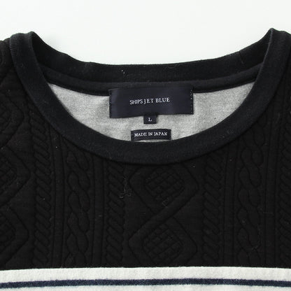 SHIPS JET BLUE:PATCHWORK L/S CREW